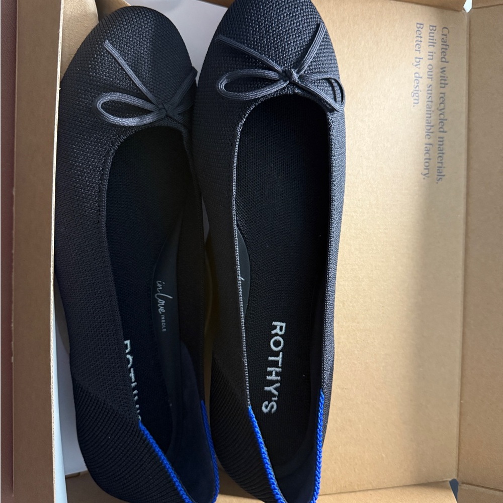 Rothy's Black “The Ballet Flat” sz 7.5